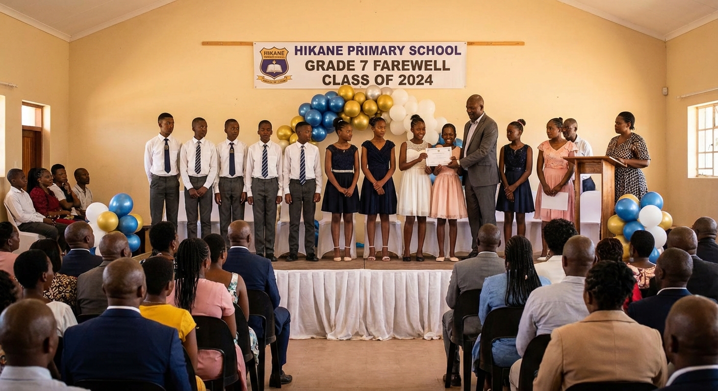 Grade 7 farewell ceremony at Hikane Primary School