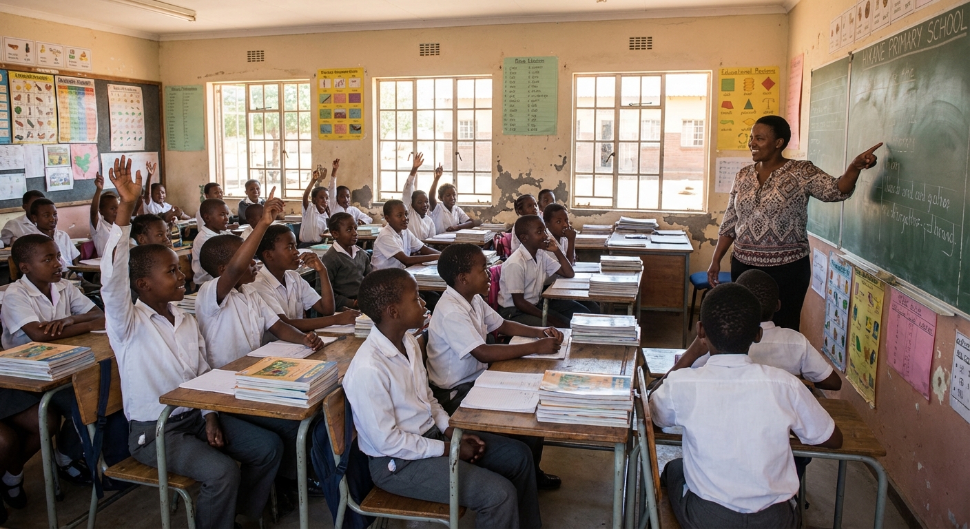Hikane Primary School learners in classroom