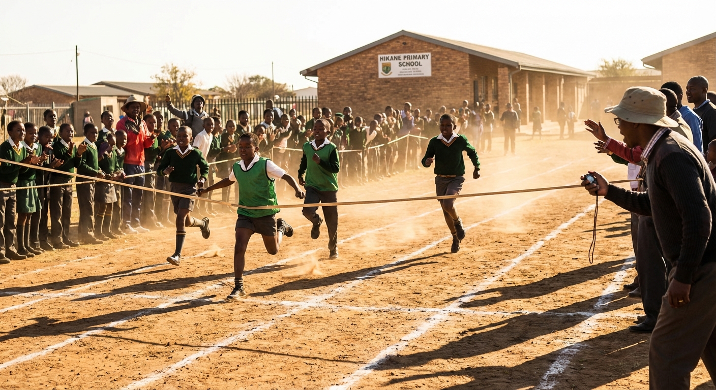 Hikane Primary School learners participating in athletics