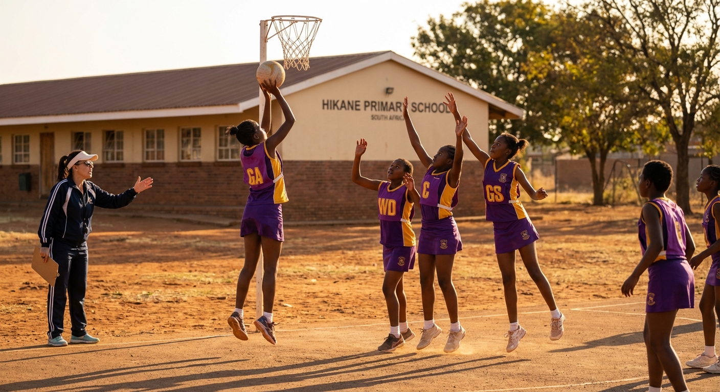 Netball team at Hikane Primary School